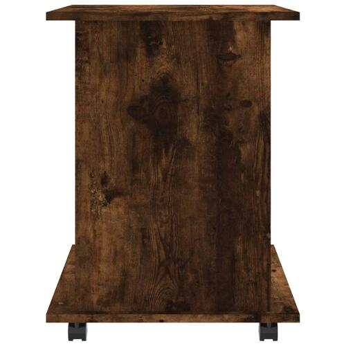 Skab med hjul 60x45x60 cm konstrueret træ røget egetræsfarve
