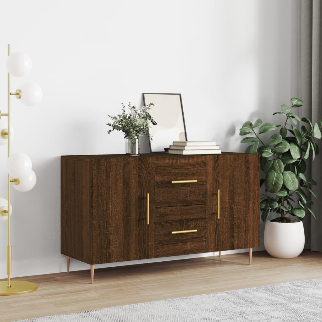 Skænk 100x36x60 cm konstrueret træ brun egetræsfarve