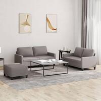 3 personers sofa med hynder stof gråbrun