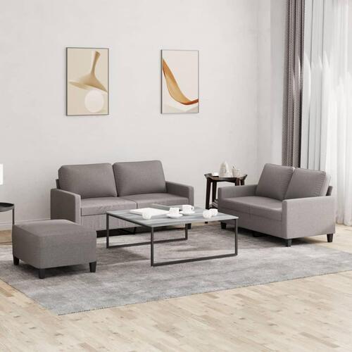 3 personers sofa med hynder stof gråbrun