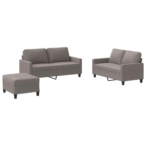 3 personers sofa med hynder stof gråbrun