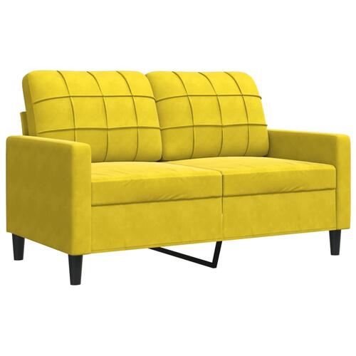 3 personers sofa med hynder velour gul