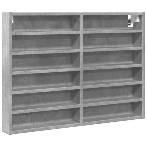 Vitrineskab 80x8,5x58 cm konstrueret træ betongrå