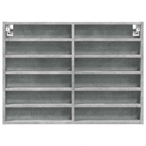 Vitrineskab 80x8,5x58 cm konstrueret træ betongrå
