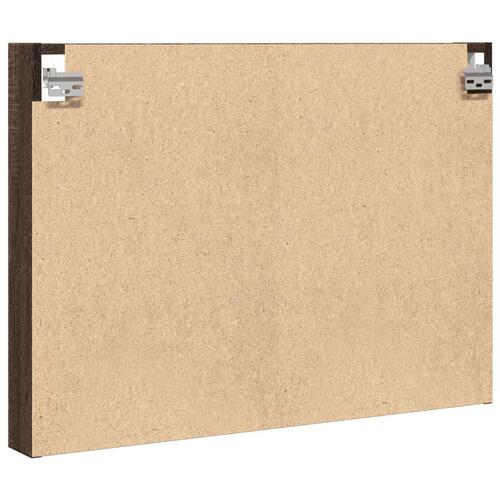 Vitrineskab 80x8,5x58 cm konstrueret træ brun egetræsfarve