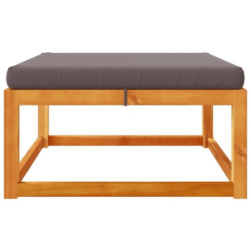 Haveskammel med hynde 65x65x29 cm massivt akacietræ