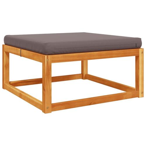 Haveskammel med hynde 65x65x29 cm massivt akacietræ