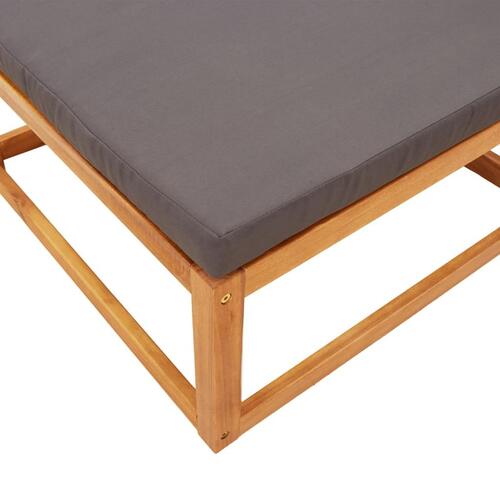 Haveskammel med hynde 65x65x29 cm massivt akacietræ