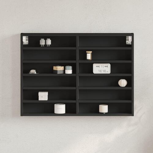 Vitrineskab 80x8,5x58 cm konstrueret træ sort