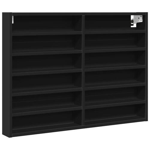 Vitrineskab 80x8,5x58 cm konstrueret træ sort