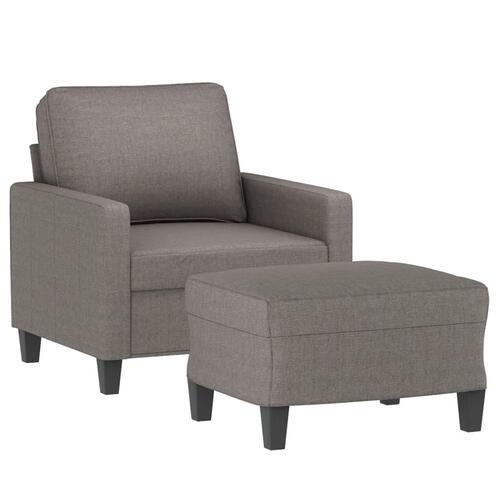 Sofastol med fodskammel 60 cm stof Gråbrun