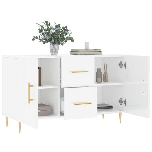 Skænk 100x36x60 cm konstrueret træ hvid højglans