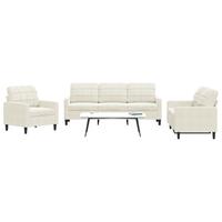 3 personers sofa med hynder velour cremefarvet
