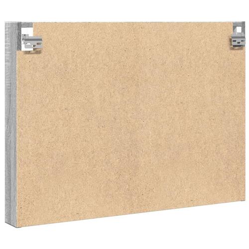 Vitrineskab 80x8,5x58 cm konstrueret træ grå sonoma-eg