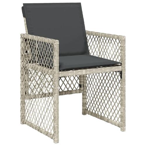 Loungesæt til haven 11 dele med hynder polyrattan lysegrå