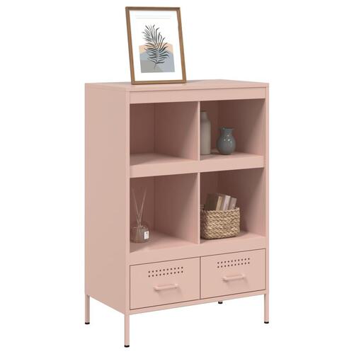 Skab 68x39x101,5 cm stål lyserød