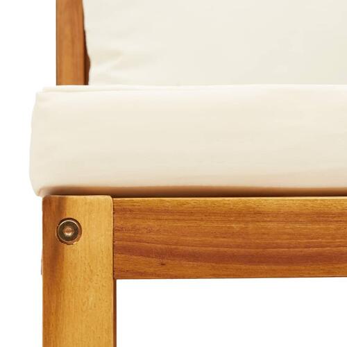 Hjørnemodul til havesofa med hynder massivt akacietræ