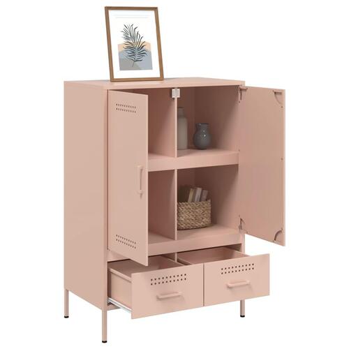 Skab 68x39x101,5 cm stål lyserød
