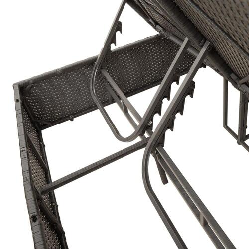 Solseng med tag og gardiner polyrattan sort