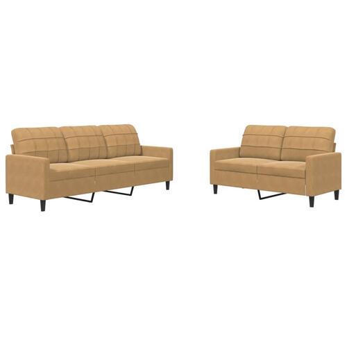 2 personers sofa med hynder velour brun