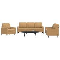 3 personers sofa med hynder velour brun