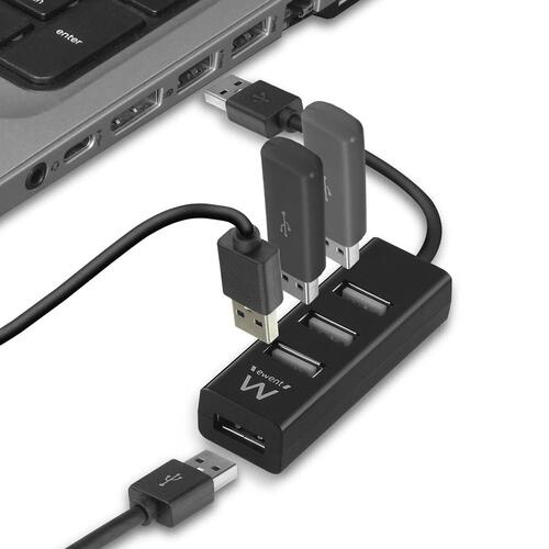 USB Hub Ewent EW1123 Sort