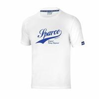 Kortærmet T-shirt til Mænd Sparco Vintage Hvid XL