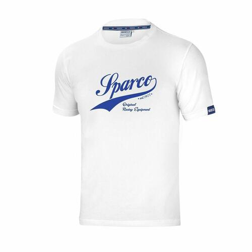 Kortærmet T-shirt til Mænd Sparco Vintage Hvid XL