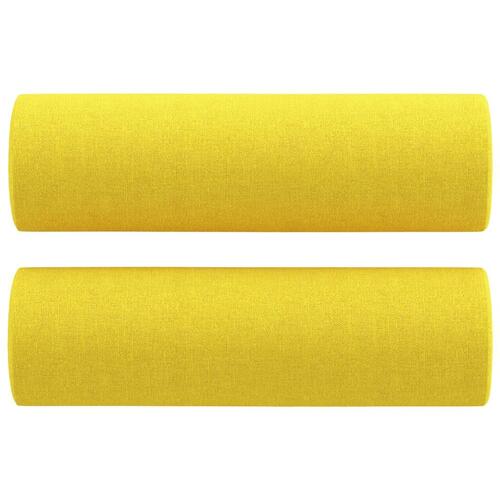2 personers sofa med puder stof lysegul