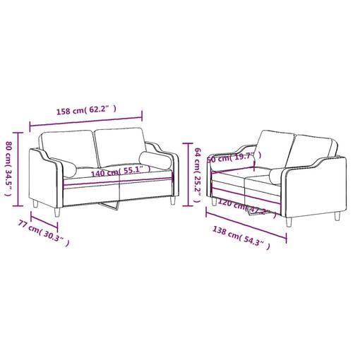 2 personers sofa med puder stof lysegul