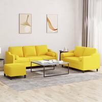 3 personers sofa med puder stof lysegul