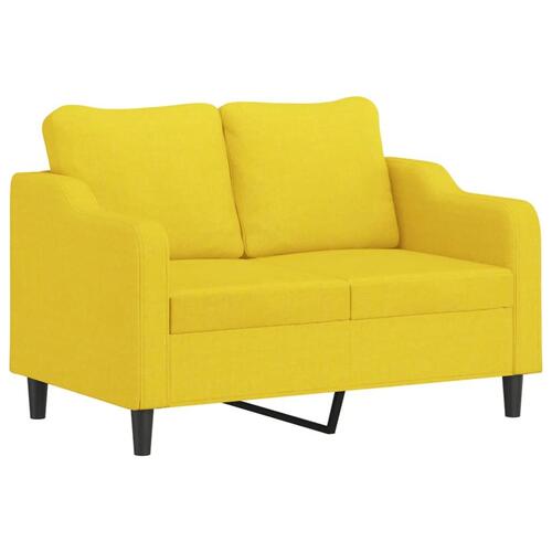 Sofasæt 4 dele med puder stof lysegul