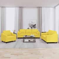 3 personers sofa med puder stof lysegul