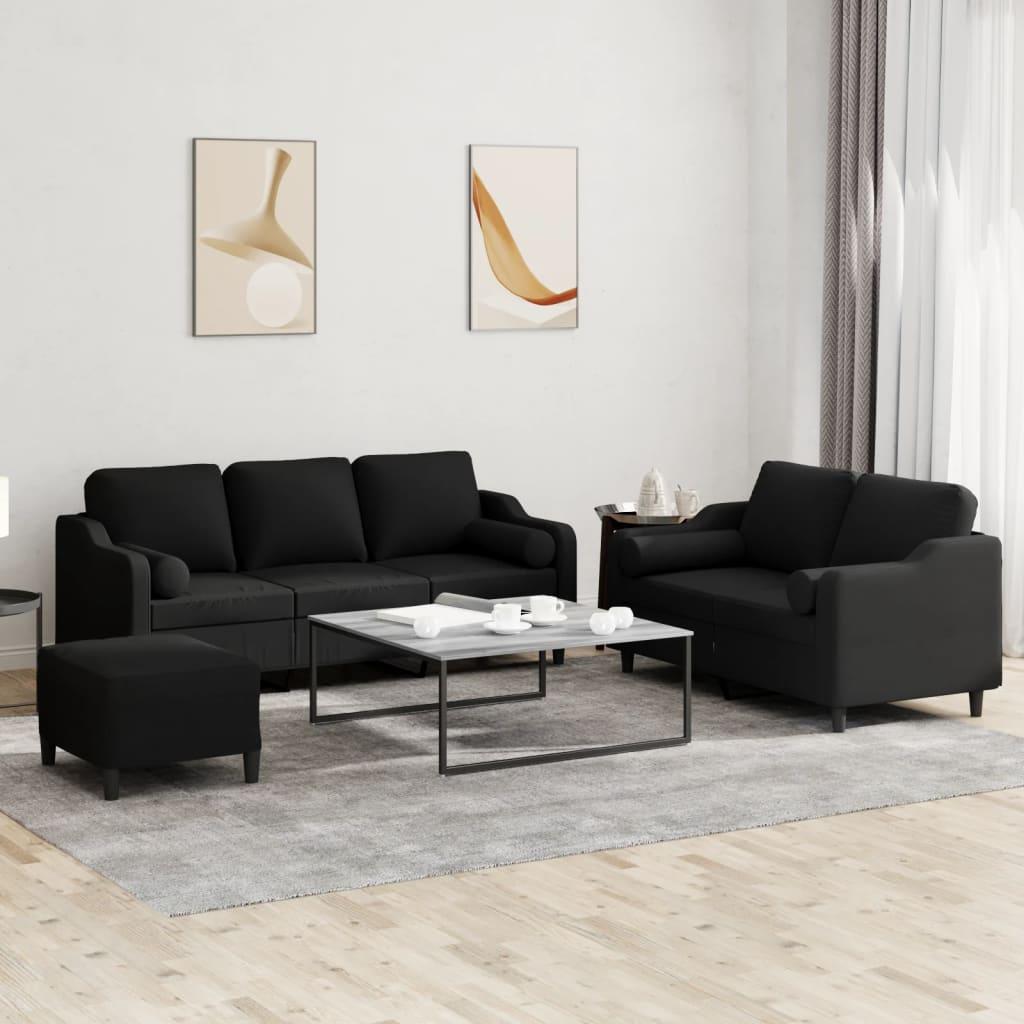 3 personers sofa med puder stof sort