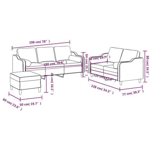 3 personers sofa med puder stof sort