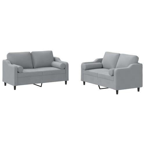 2 personers sofa med puder stof lysegrå