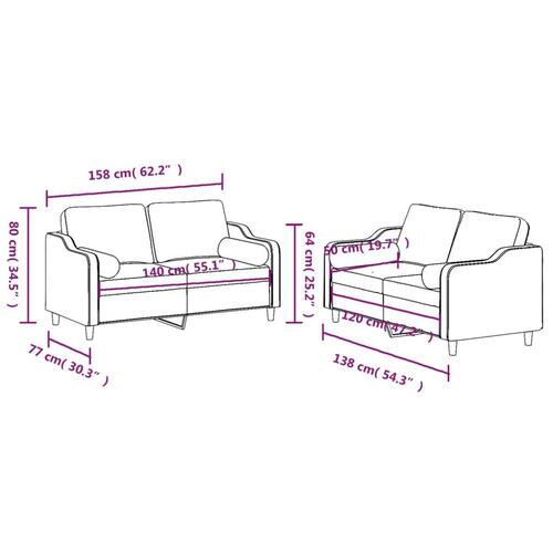 2 personers sofa med puder stof lysegrå