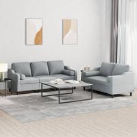 2 personers sofa med puder stof lysegrå