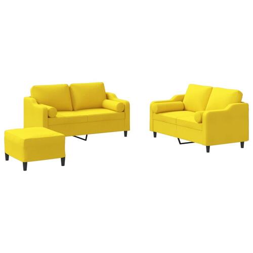 3 personers sofa med puder stof lysegul