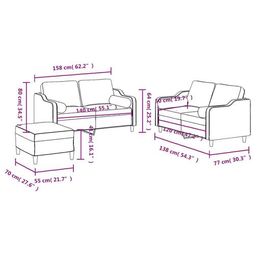 3 personers sofa med puder stof lysegul