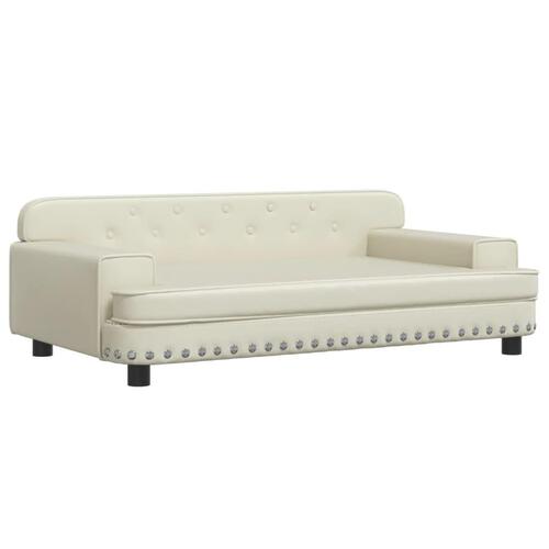 Sofa til børn 90x53x30 cm kunstlæder cremefarvet