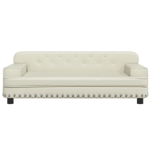 Sofa til børn 90x53x30 cm kunstlæder cremefarvet