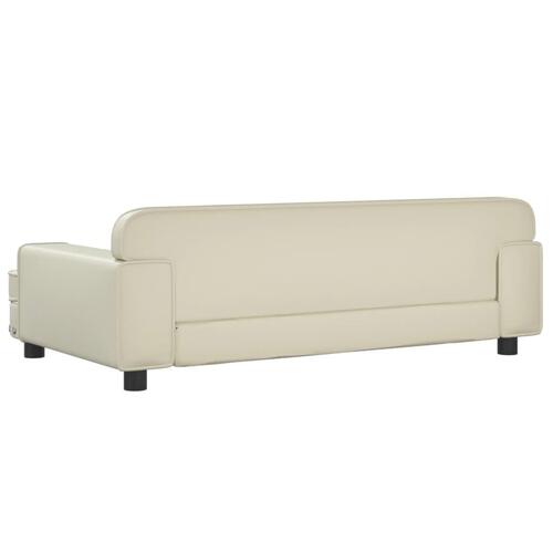 Sofa til børn 90x53x30 cm kunstlæder cremefarvet