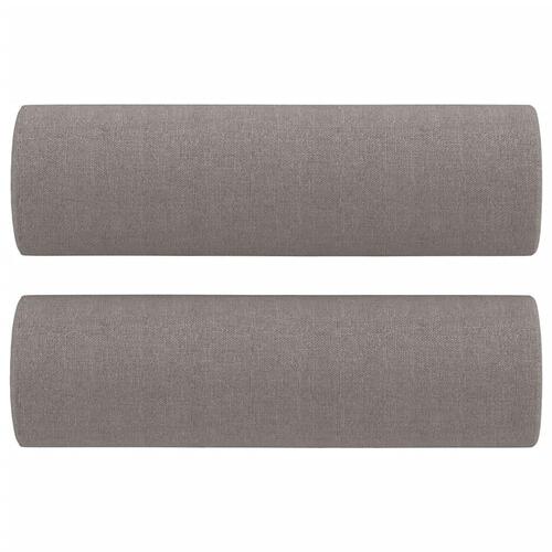 3-personers sofa med pyntepuder 180 cm stof gråbrun