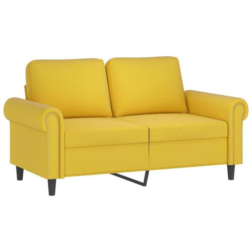 2 personers sofa med puder velour gul