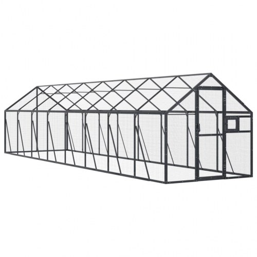 Voliere 1,79 × 8 × 1,85 m i aluminium - antracitgrå
