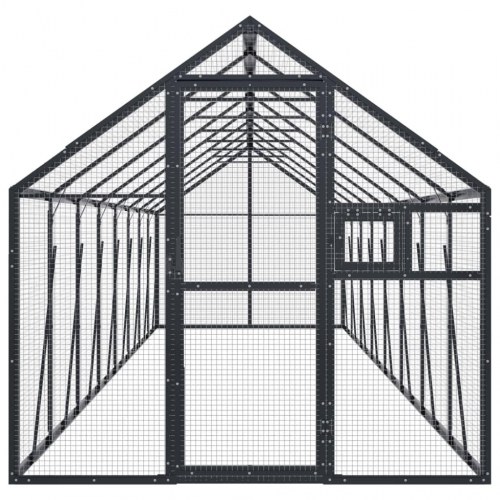 Voliere 1,79 × 8 × 1,85 m i aluminium - antracitgrå