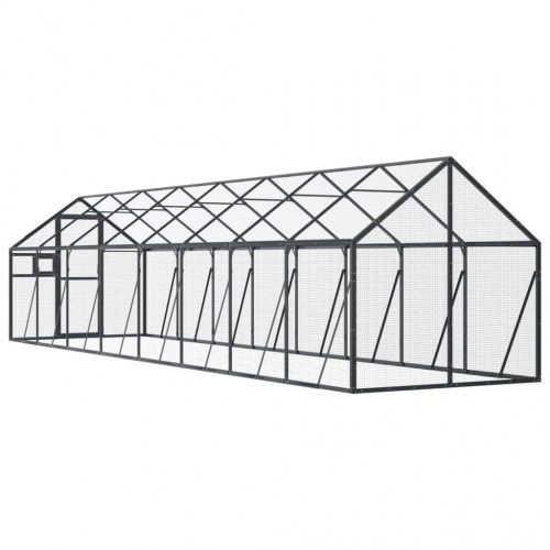 Voliere 1,79 × 8 × 1,85 m i aluminium - antracitgrå