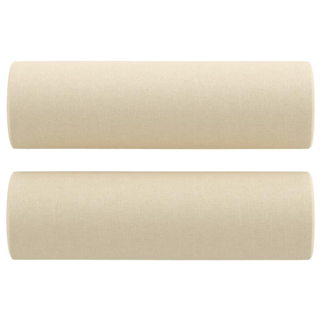 Sofasæt 4 dele med puder stof cremefarvet