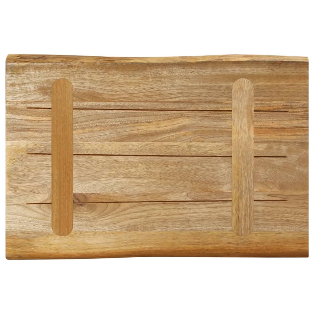 Bordplade 70x40x2,5 cm naturlig kant massivt ru mangotræ